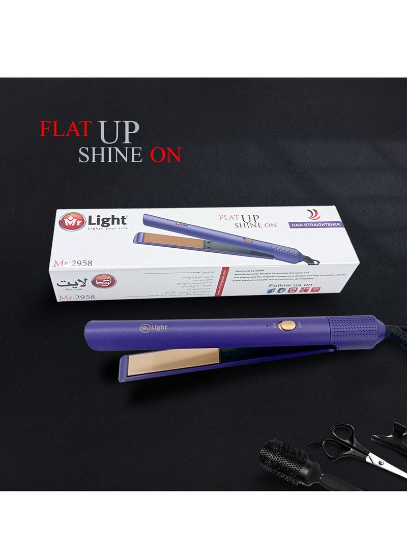 Mr. Light Professional Beauty Hair Straightener Flat UP Shine ON LED Indicator Light Fast Heating - Image 2