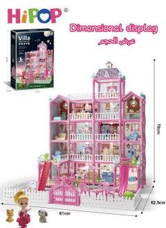 HIPOP Doll House Toys,Big Size 5 Floors 19 Rooms Castle House with Decorating Dollhouse Accessories and Furniture,DIY Building Playset,Gift for Girl  - Image 4