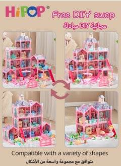 HIPOP Doll House Toys,Big Size 5 Floors 19 Rooms Castle House with Decorating Dollhouse Accessories and Furniture,DIY Building Playset,Gift for Girl  - Image 2