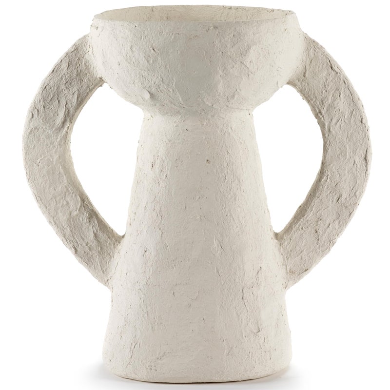 Serax Decorative Vase with Handles Earth interior accessories by Marie Michielssen White Paper Mache Home Decor Living Room on Coffee Table Kitchen Decorations Entryway Table Decor Shelf Pot L