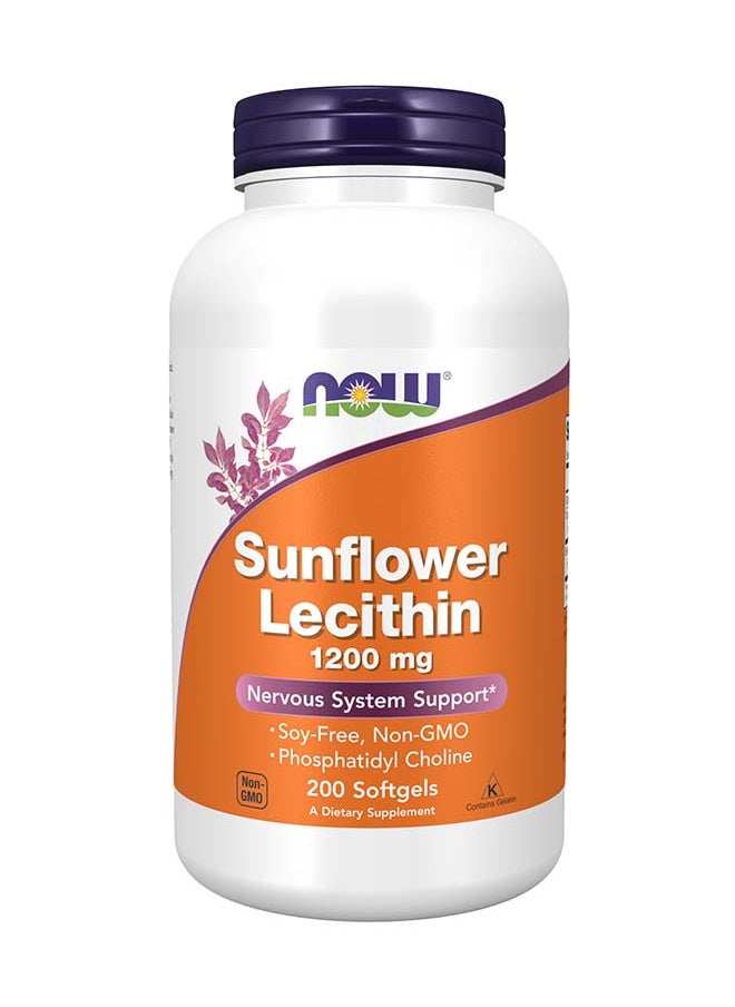 now - Sunflower Lecithin 1200Mg 200 Softgel - Image 1