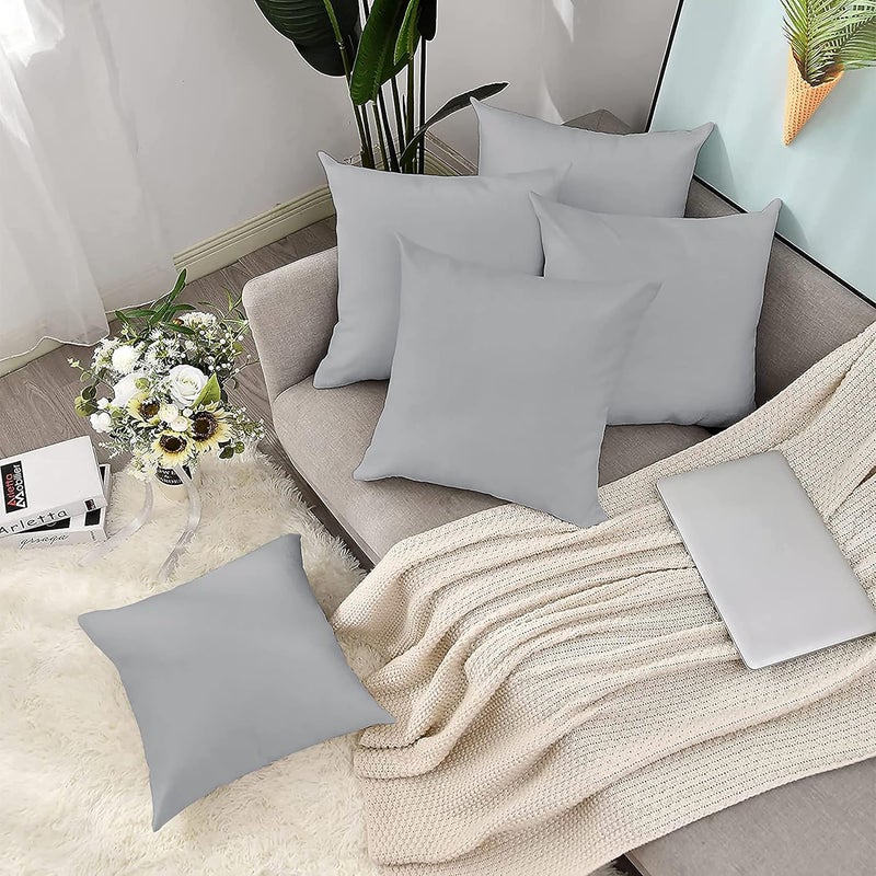 Day Care 400TC Imperious Design Decorative Throw Cushion Cover 100 Egyptian Cotton Size 14x14 Silver Grey Set of 2 - Image 3