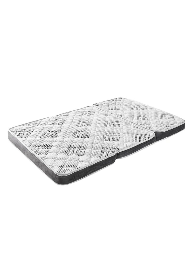 Single mattress with a breathable knitted cover - Low-height white mattress suitable for bunk beds and rollaway beds, foldable - Image 3