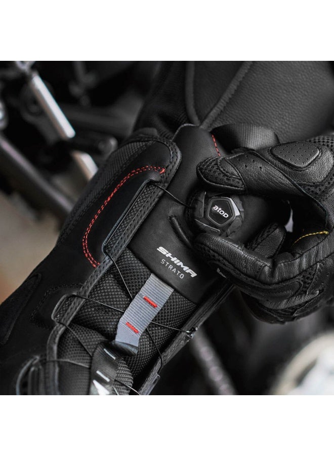 SHIMA Adventure Strato Men Waterproof Leather Touring Motorbike Boots Black - Image 4