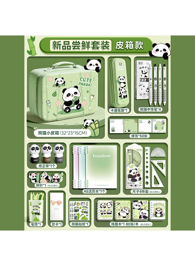 Bluejw Primary School Girls Girls Panda Birthday Gift Stationery Suit Gift Box School Supplies School Opening Gift Bag Hand Account - Image 1