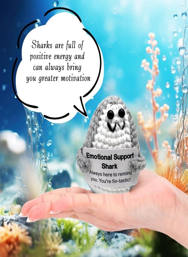 BharatBazaar Crochet Toys, Positive Shark, Mini Knitted Shark, Emotional Support, Motivational Gift, Party Decoration (Gray) - Image 3