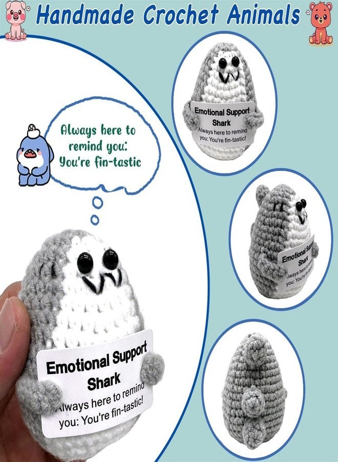 BharatBazaar Crochet Toys, Positive Shark, Mini Knitted Shark, Emotional Support, Motivational Gift, Party Decoration (Gray) - Image 2