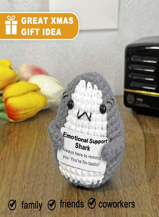 BharatBazaar Crochet Toys, Positive Shark, Mini Knitted Shark, Emotional Support, Motivational Gift, Party Decoration (Gray) - Image 4
