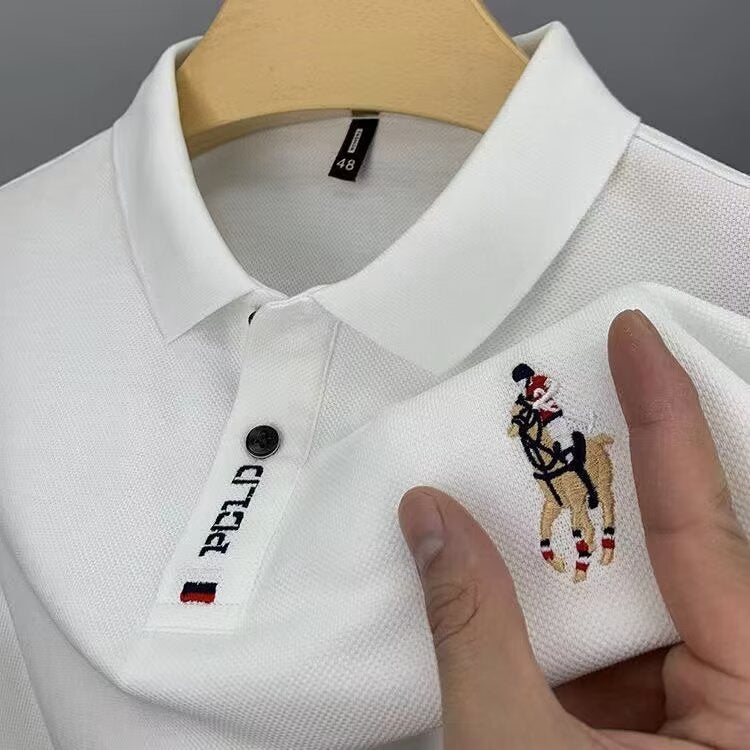 Summer Embroidered Luxury Polo Shirt for Men R02 [Green]]  - Image 3
