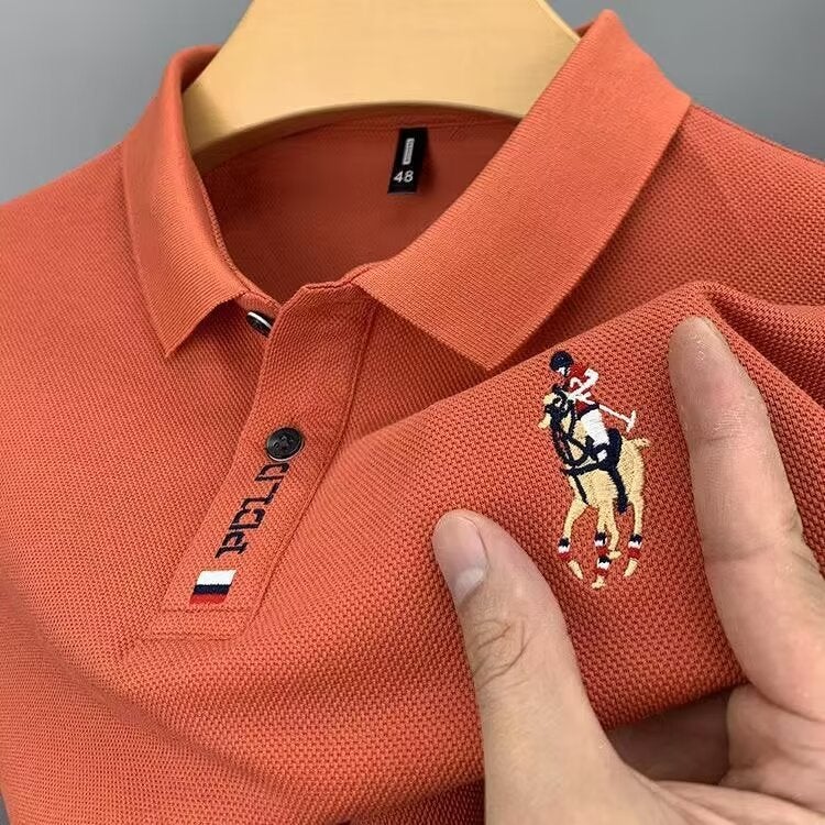 Summer Embroidered Luxury Polo Shirt for Men R02 [Green]]  - Image 5