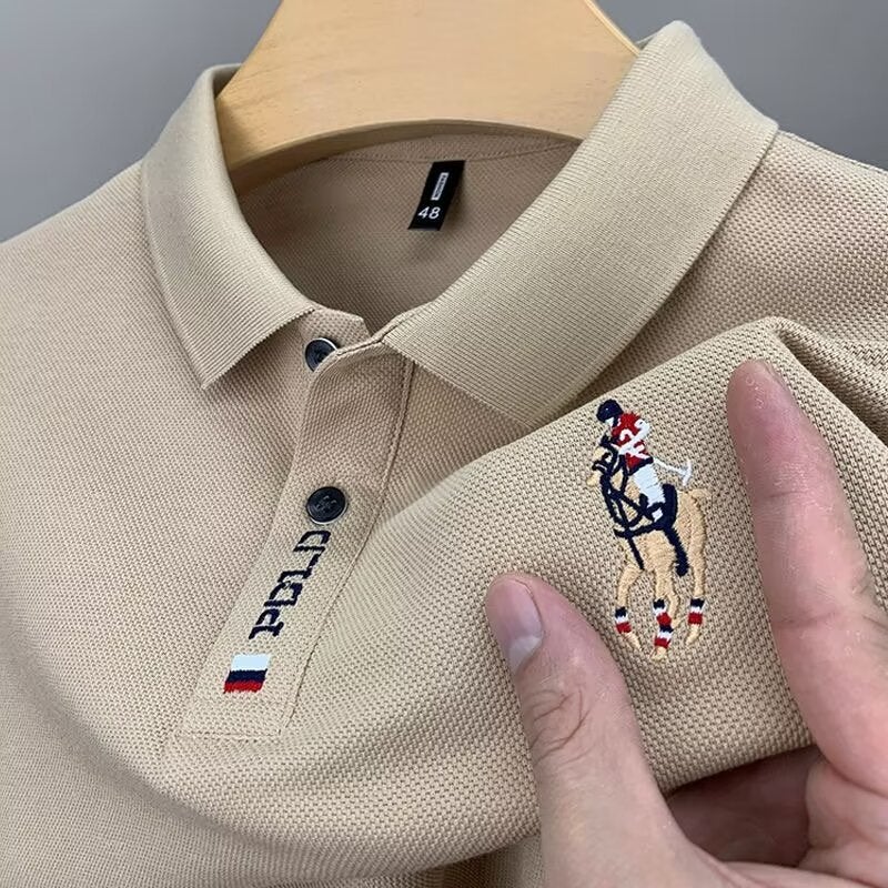 Summer Embroidered Luxury Polo Shirt for Men R02 [Green]]  - Image 1