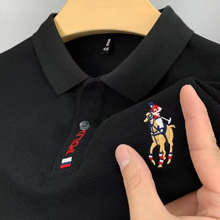 Summer Embroidered Luxury Polo Shirt for Men R02 [Green]]  - Image 2