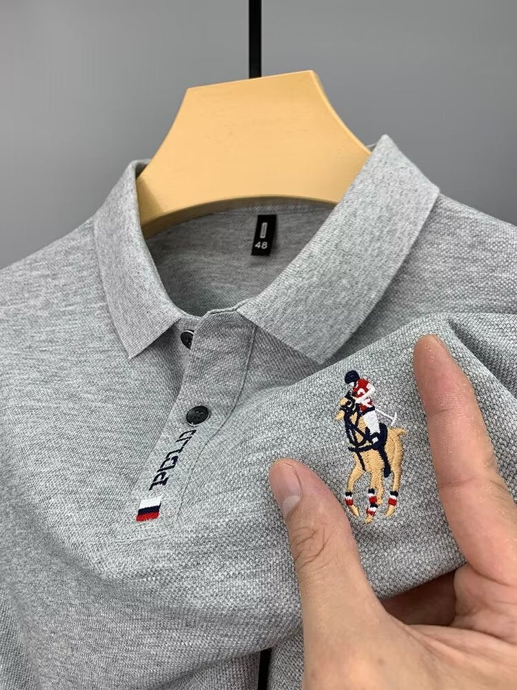 Summer Embroidered Luxury Polo Shirt for Men R02 [Green]]  - Image 4