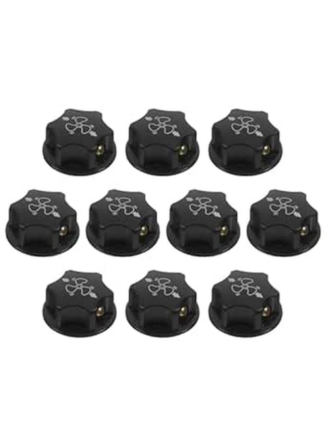 Industrial Cooling Fan Speed Control Knobs Black Plastic 10pcs Universal Rotary Switch Set - Image 1