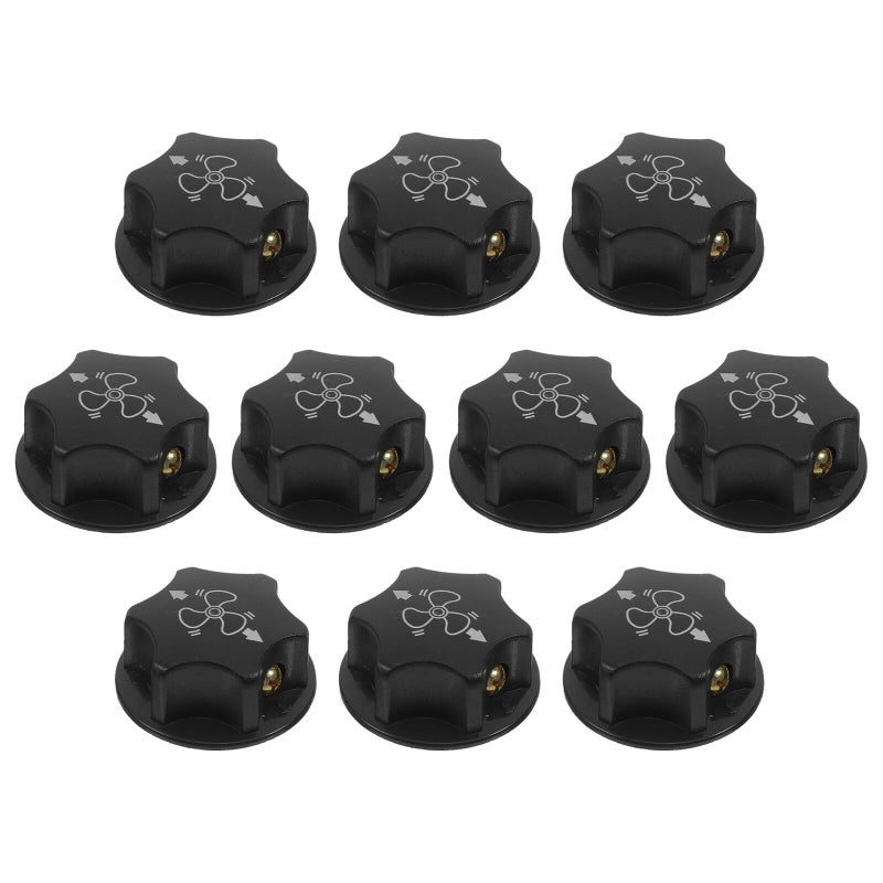 Industrial Cooling Fan Speed Control Knobs Black Plastic 10pcs Universal Rotary Switch Set - Image 2