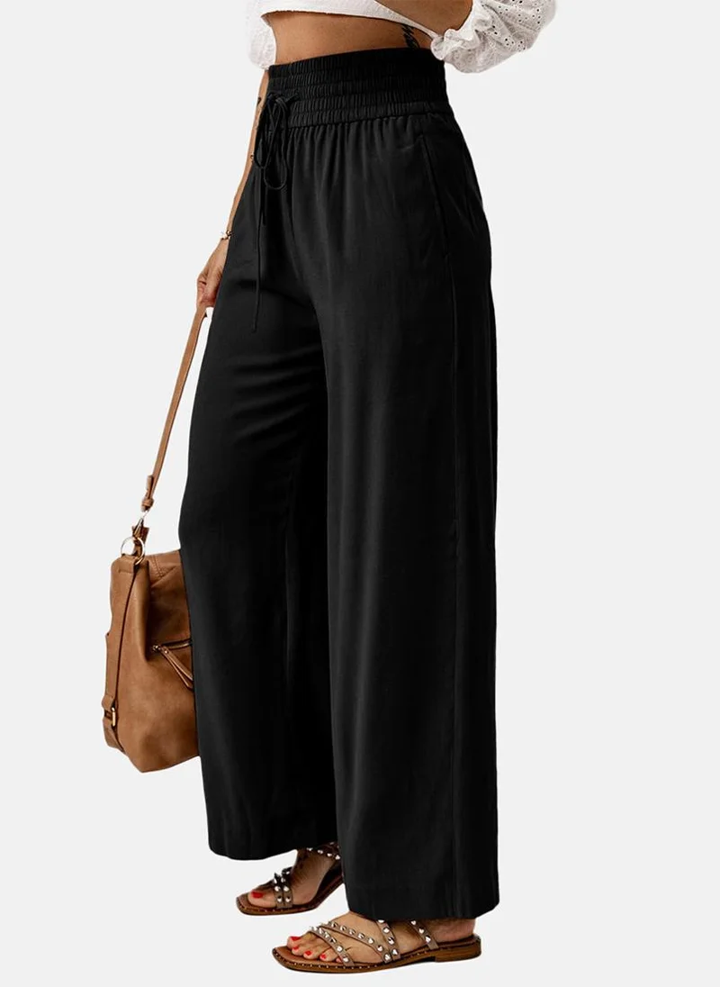 يونيكي Black Plain Casual Trouser