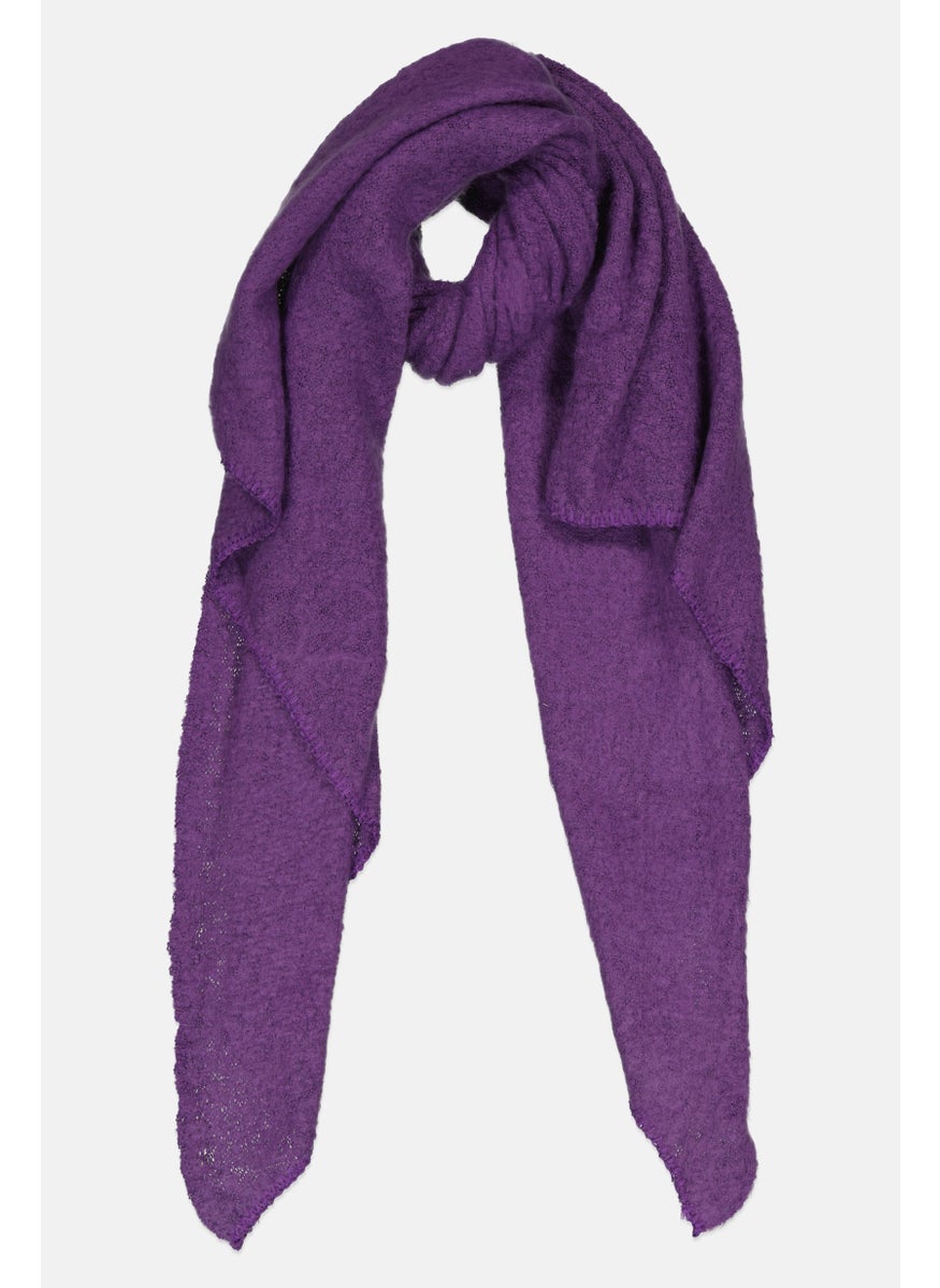 London Fog Women Textured Scarf 172 x 75 cm, Purple  - Image 1