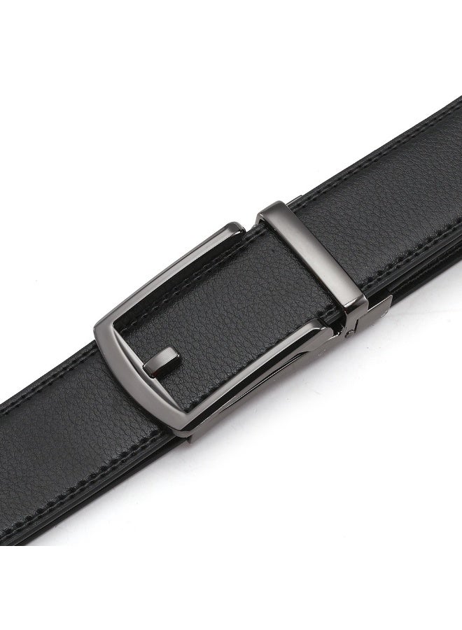 أوليس فيرس  حزام رجالي رسمي بعرض 3.1 سم - جلد مجزأ أسود بتصميم كلاسيكي فاخر - إبزيم تلقائي بسحاب عكسي - الرفيق المثالي للأحذية الرسمية - Image 2