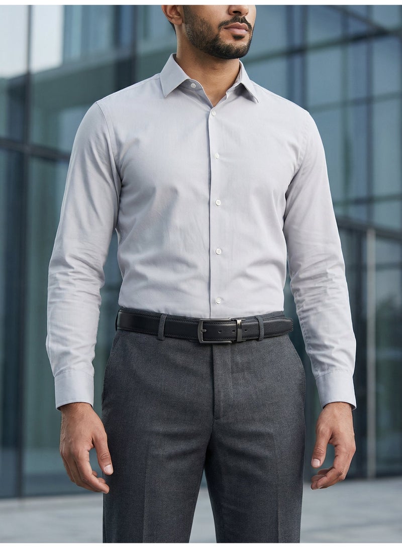 أوليس فيرس  حزام رجالي رسمي بعرض 3.1 سم - جلد مجزأ أسود بتصميم كلاسيكي فاخر - إبزيم تلقائي بسحاب عكسي - الرفيق المثالي للأحذية الرسمية - Image 4