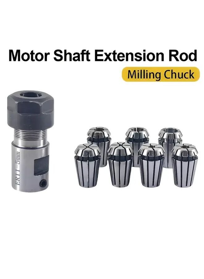 ER11 5mm 8PCS Collet Set With Extension Rod Milling Chuck For CNC Engraving Machine - Image 1