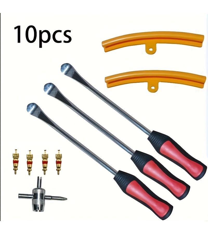 10 Piece Motorcycle Tire Pry Bar Repair Kit Multi Functional Tire Lifting Rod - Image 4