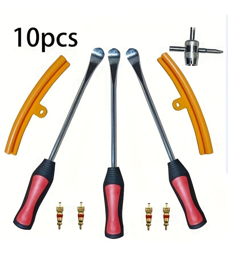 10 Piece Motorcycle Tire Pry Bar Repair Kit Multi Functional Tire Lifting Rod - Image 3