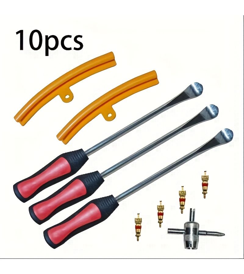 10 Piece Motorcycle Tire Pry Bar Repair Kit Multi Functional Tire Lifting Rod - Image 5