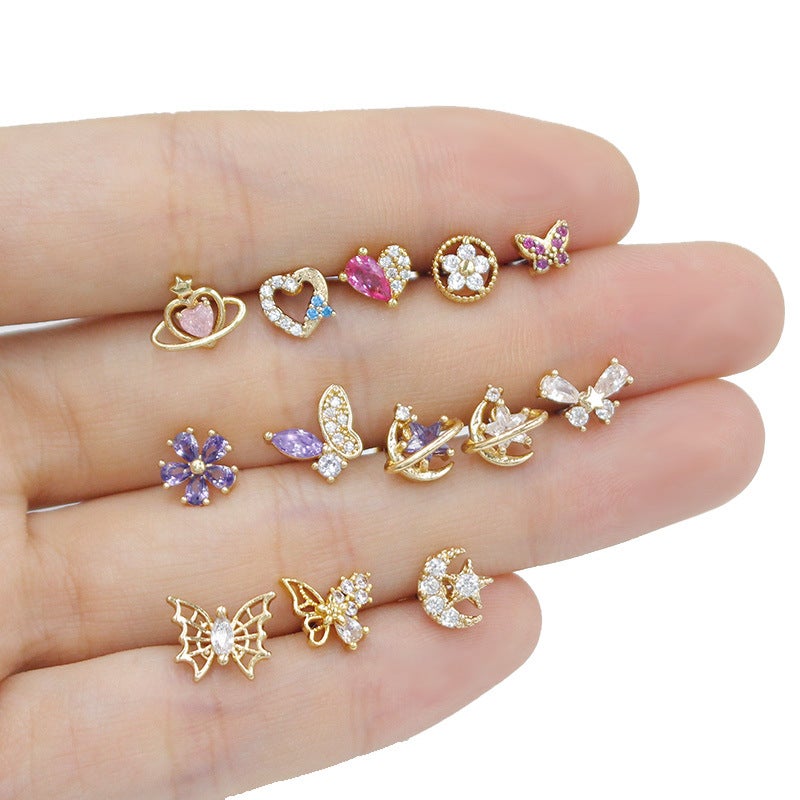 Gabei High-Grade Luxury Butterfly Ear Bone Nail Heart-Shaped Ear Nail Exported To Puncture Factory - Image 3