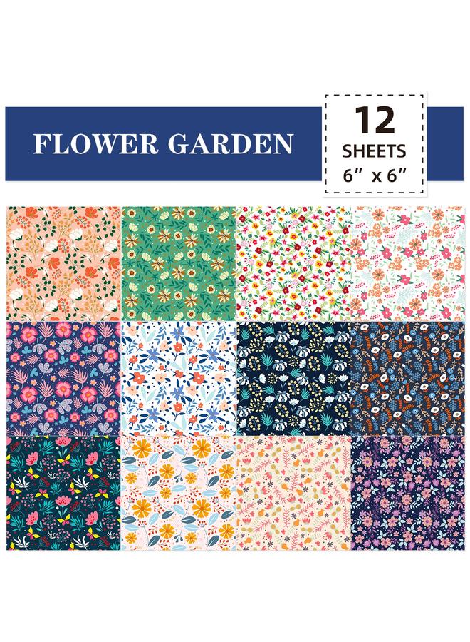 Bluejw 12 Sheets/pack Of Small Fresh Pastoral Floral Theme Hand Account Material Background Paper DIY Photo Album Stickers - Image 3