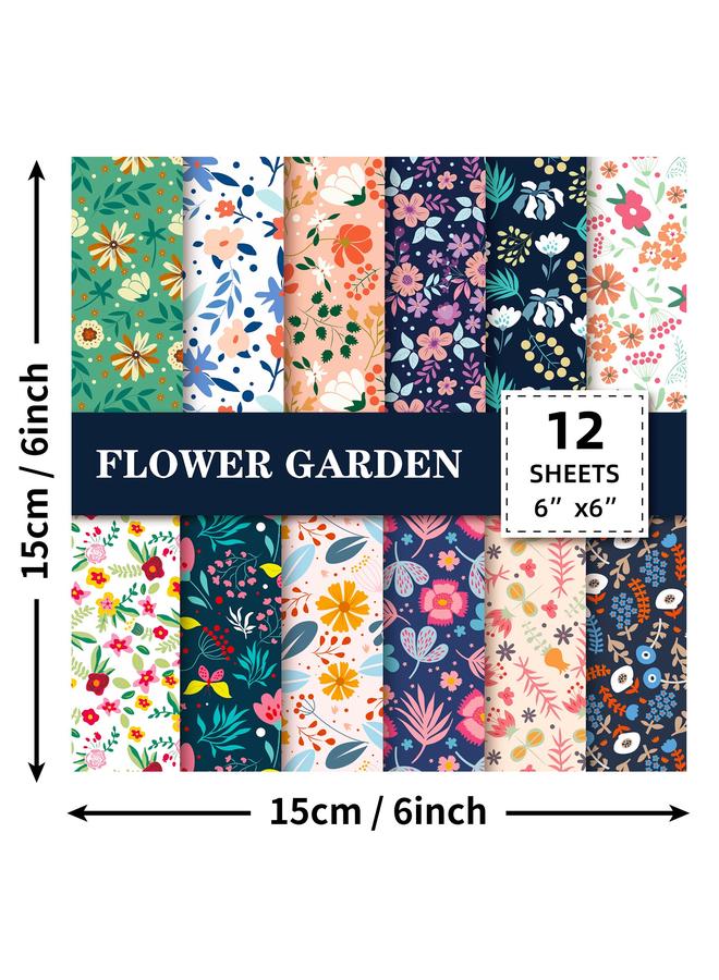 Bluejw 12 Sheets/pack Of Small Fresh Pastoral Floral Theme Hand Account Material Background Paper DIY Photo Album Stickers - Image 5