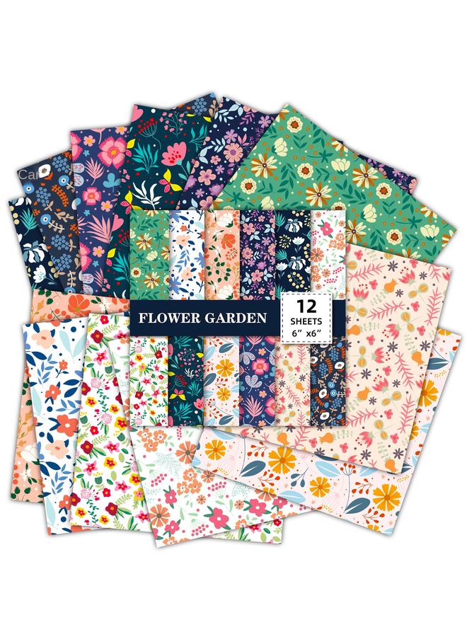 Bluejw 12 Sheets/pack Of Small Fresh Pastoral Floral Theme Hand Account Material Background Paper DIY Photo Album Stickers - Image 4