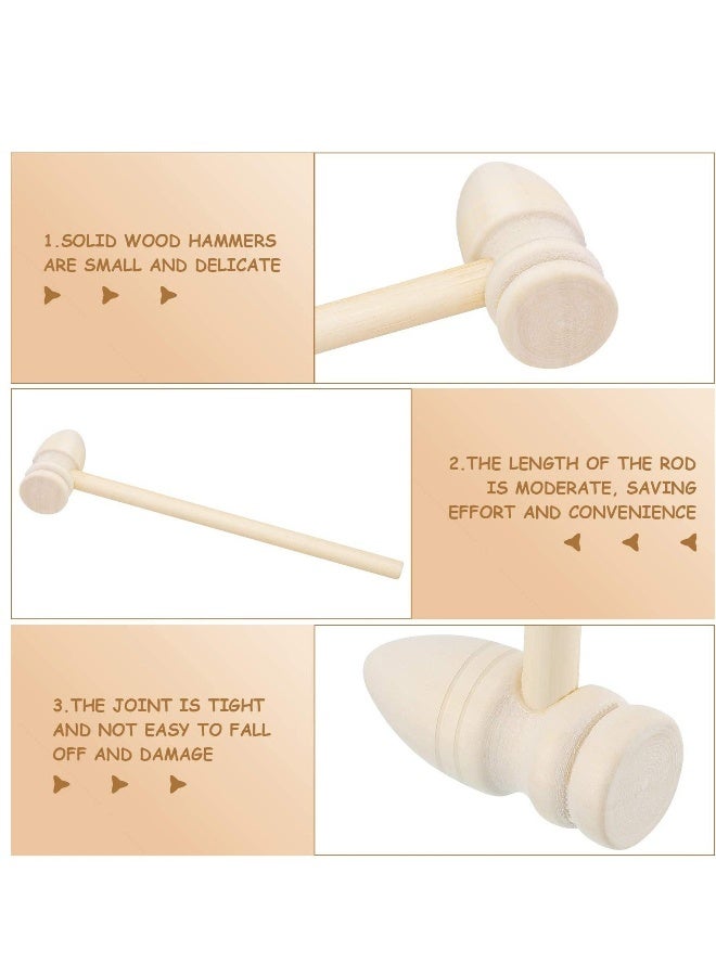 Mini Wooden Hammers Crab Mallet Seafood Hammers Mallet Pounding Toys Martillo De Madera Wooden Solid Natural Hammers for Boys Girls Adults to Crack Chocolate 14 Pieces - Image 3
