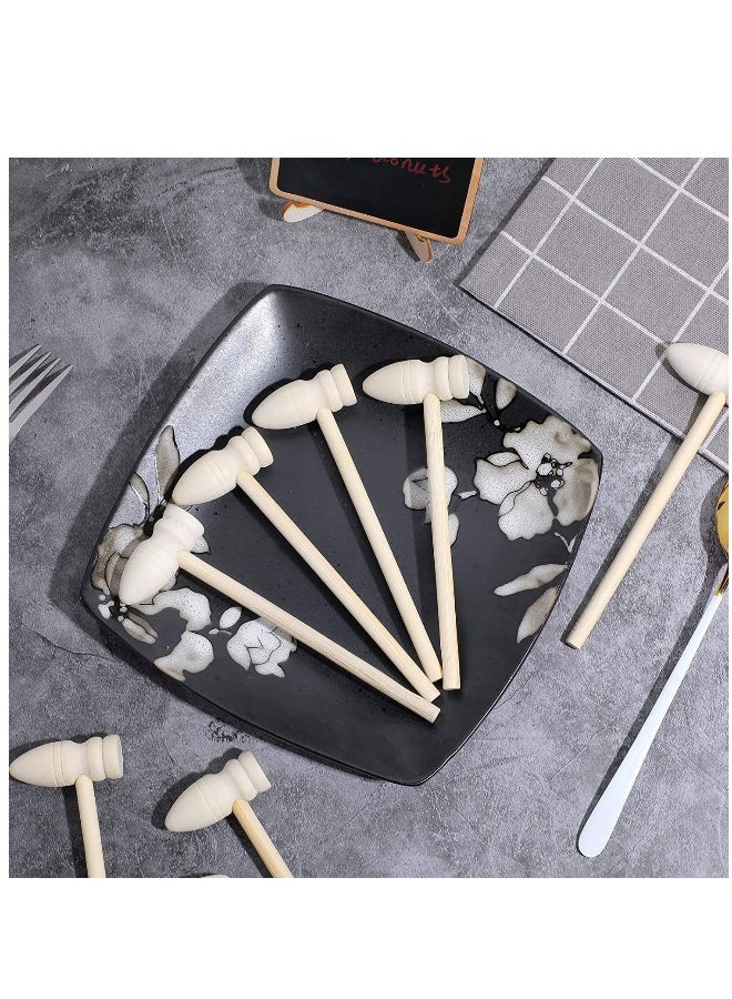 Mini Wooden Hammers Crab Mallet Seafood Hammers Mallet Pounding Toys Martillo De Madera Wooden Solid Natural Hammers for Boys Girls Adults to Crack Chocolate 14 Pieces - Image 2