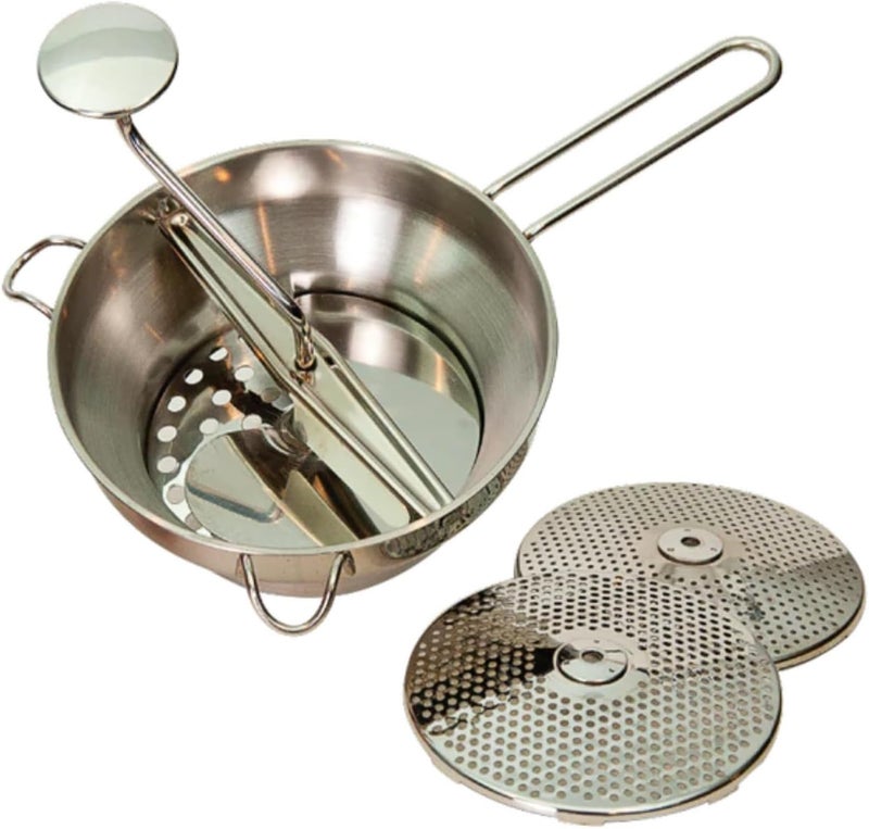 Granite Ware Stainless Steel Deluxe Food Mill - 2-Quart, Durable and Rust-Resistant - Hand Crank with 3 Interchangeable Discs for Purees, Sauces, Soups, Baby Food, Dishwasher Safe - Image 2
