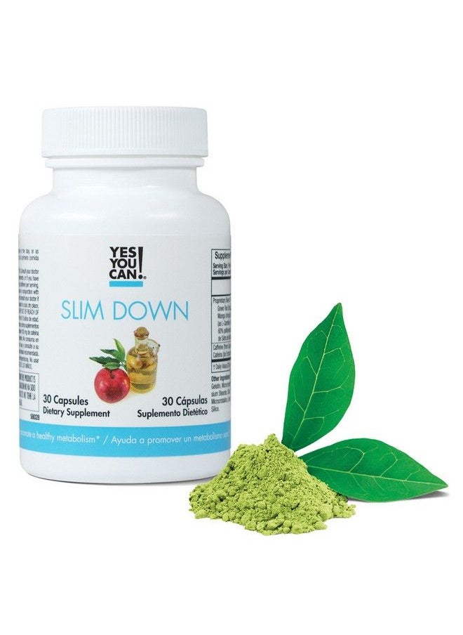 Yes You Can - Slim Down Dietary Supplements With African Mango Lcarnitine Apple Cider Vinegar Green Tea Extract And Caffeine Derived From Guarana Seed Extract 30 Capsules/1 Month Supply - Image 1