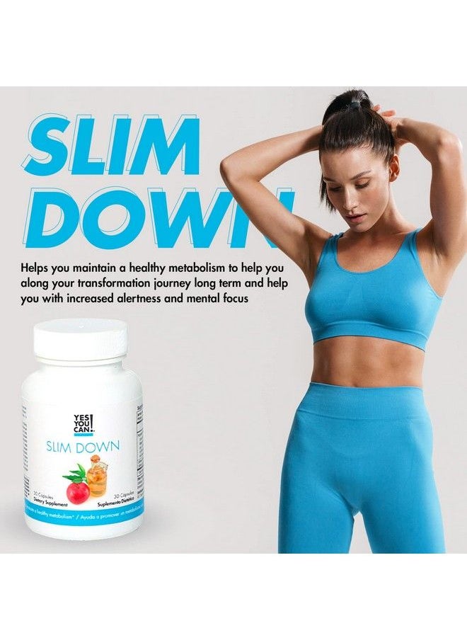 Yes You Can - Slim Down Dietary Supplements With African Mango Lcarnitine Apple Cider Vinegar Green Tea Extract And Caffeine Derived From Guarana Seed Extract 30 Capsules/1 Month Supply - Image 1