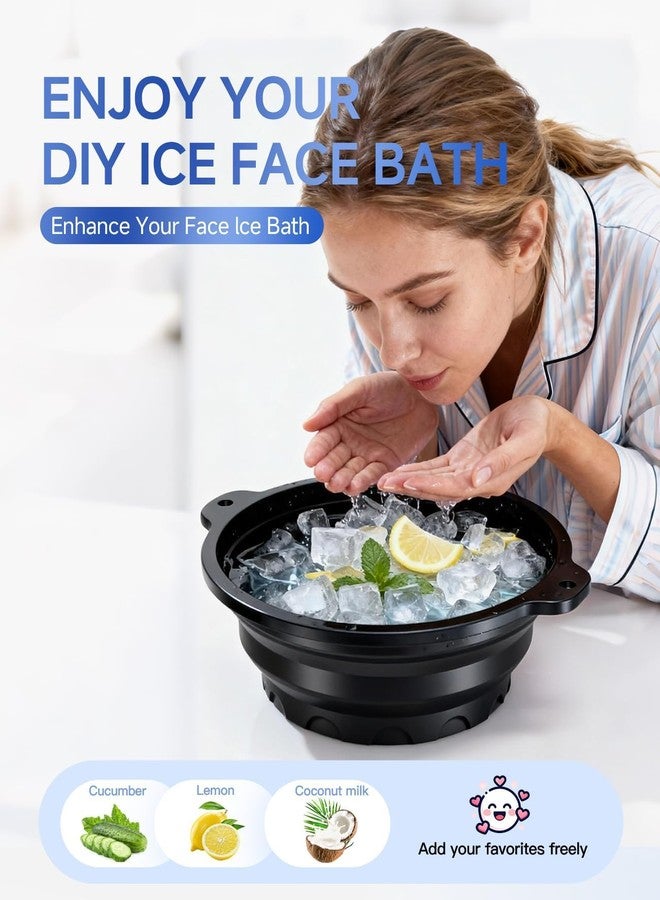 TRIVOT Face Ice Bath Bowl with Built-in Ice Tray for Cold Therapy, Collapsible Silicone Face Bowl for Ice Skin Tightening & Puffiness Reduction, Ideal for Home Use (Multicolor) - Image 3