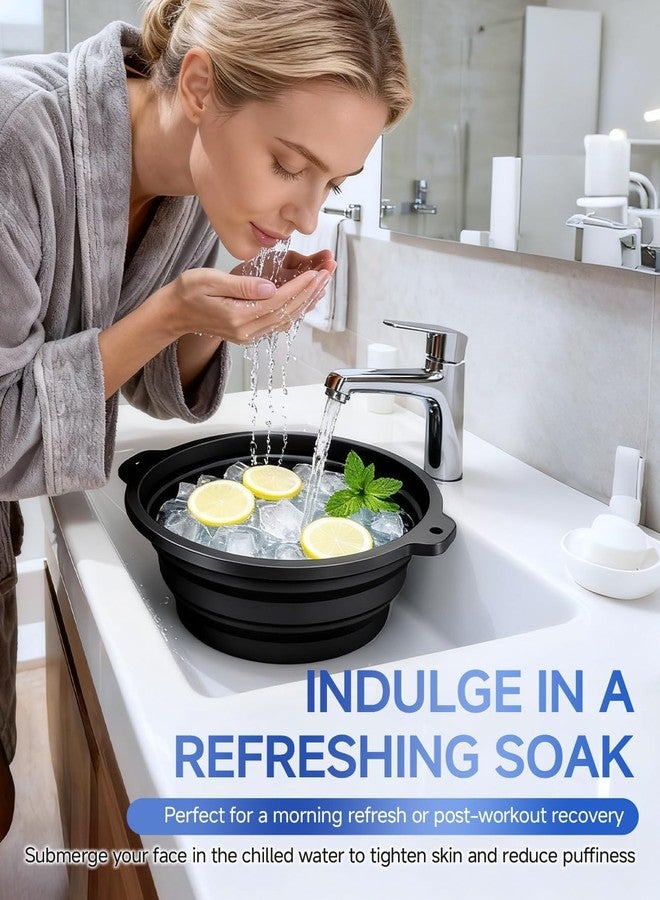 TRIVOT Face Ice Bath Bowl with Built-in Ice Tray for Cold Therapy, Collapsible Silicone Face Bowl for Ice Skin Tightening & Puffiness Reduction, Ideal for Home Use (Multicolor) - Image 4