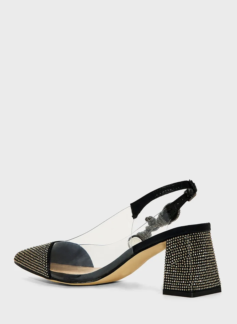 MENBUR Pointed Toe Mid Heel Sandals