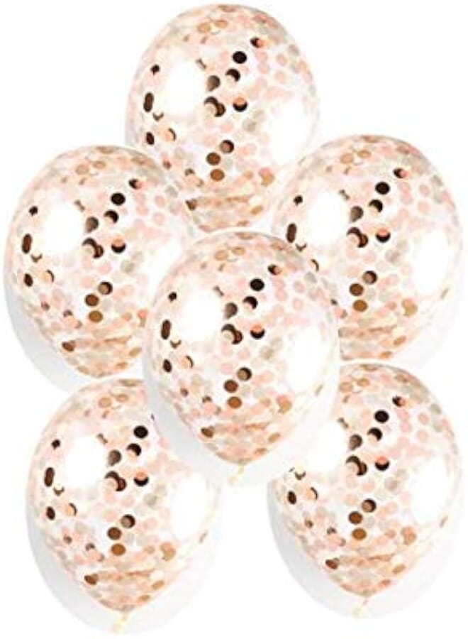 5pcs Inflatable Rose gold Confetti Balloon 12inch Latex Clear Balloon Birthday - Baby Shower Party Decoration