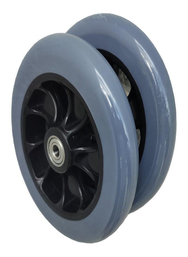 eOnekart 6 Inch Front Caster Solid PU Wheel Replacement for Wheelchairs, Rollators & Walkers | With Bearing (Pack of 2) - Image 3