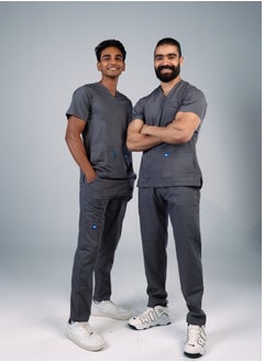 RZ The ideal choice for medical professionals is a medical scrub for men, in grey.  - Image 2