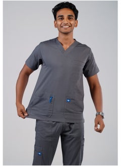RZ The ideal choice for medical professionals is a medical scrub for men, in grey.  - Image 1