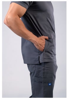 RZ The ideal choice for medical professionals is a medical scrub for men, in grey.  - Image 3
