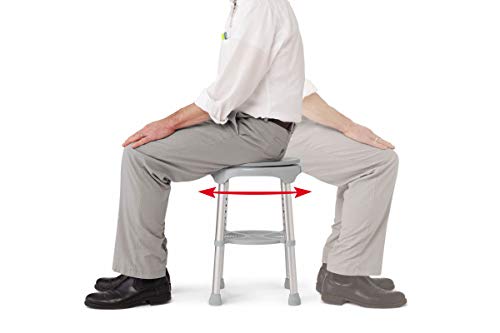 Medline Durable Aluminum Frame, Round Swivel Shower Stool, Gray, Supports up to 300lbs. - Image 3