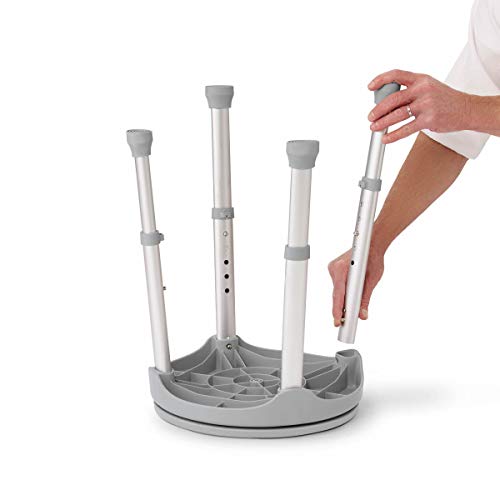 Medline Durable Aluminum Frame, Round Swivel Shower Stool, Gray, Supports up to 300lbs. - Image 5
