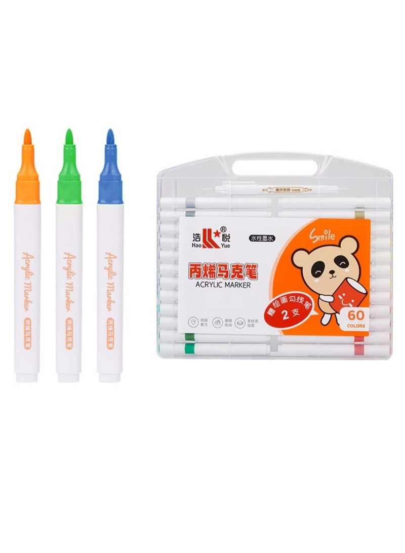 أقلام أكريليك للفنون والحرف اليدوية، 60 لونًا - Image 1