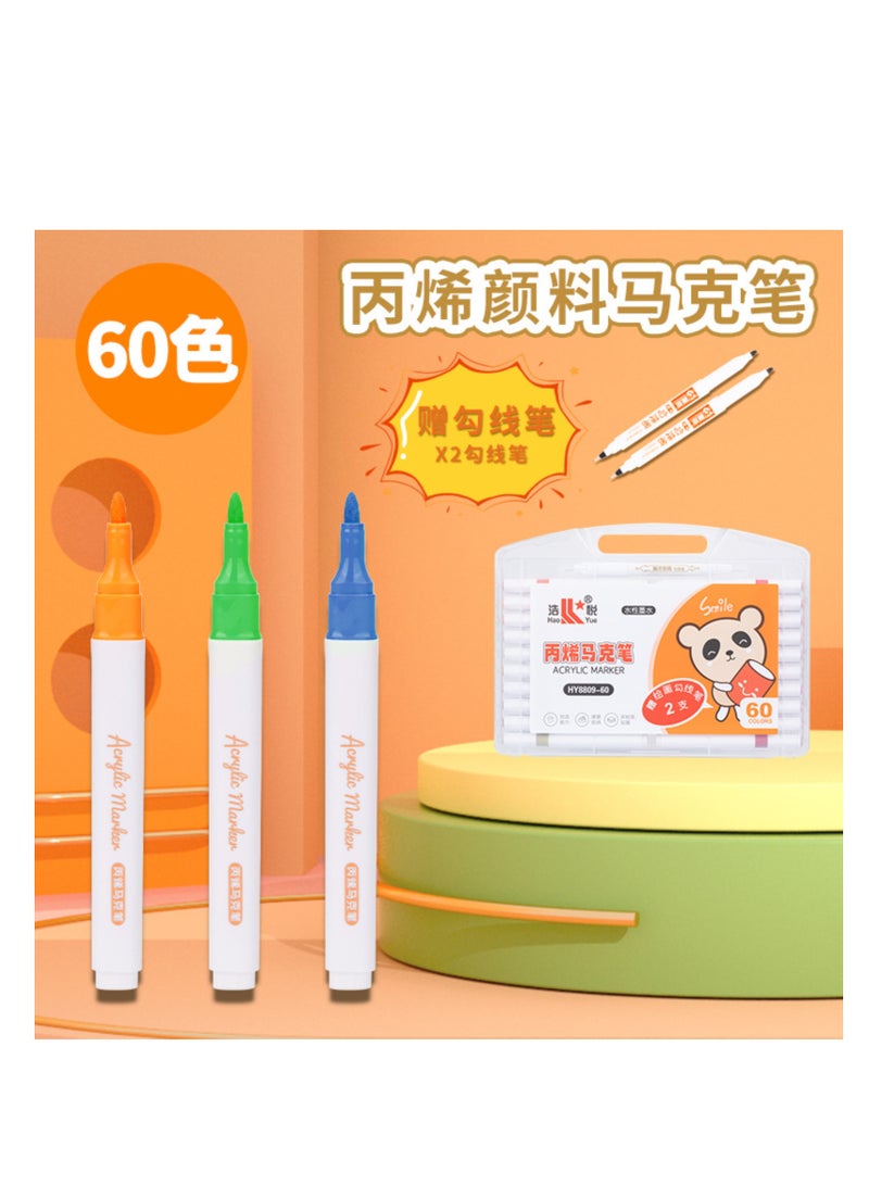 أقلام أكريليك للفنون والحرف اليدوية، 60 لونًا - Image 3