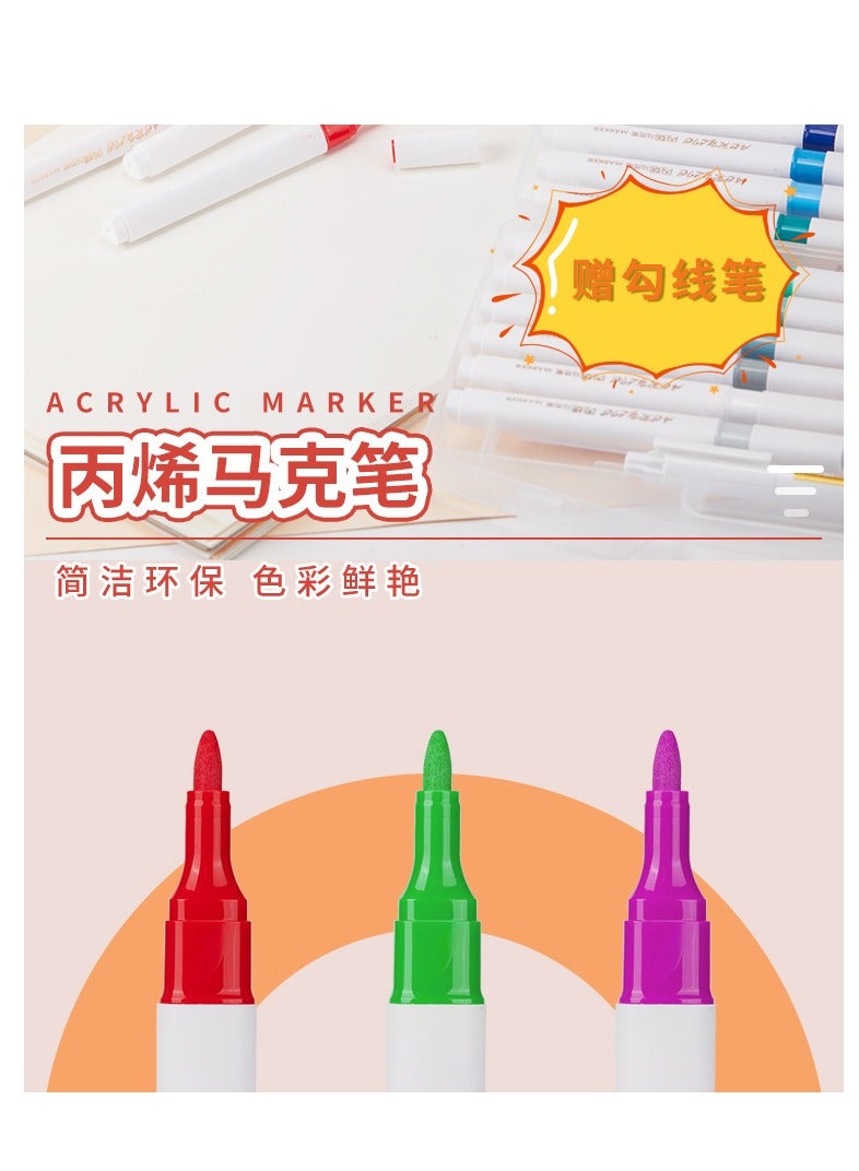 أقلام أكريليك للفنون والحرف اليدوية، 60 لونًا - Image 4