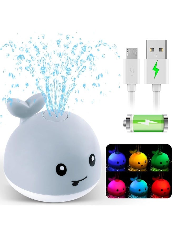 GIGILLI 2024 Upgraded Baby Bath Toys, Rechargeable Light Up Bath Toys for Kids 1-3 Babies 6-12 12-18 Months, Whale Sprinkler Spray Fountain Water Pool Bathtub Toys Toddlers Infant 1 2 3 4 5, Baby Shower Toys - Image 5